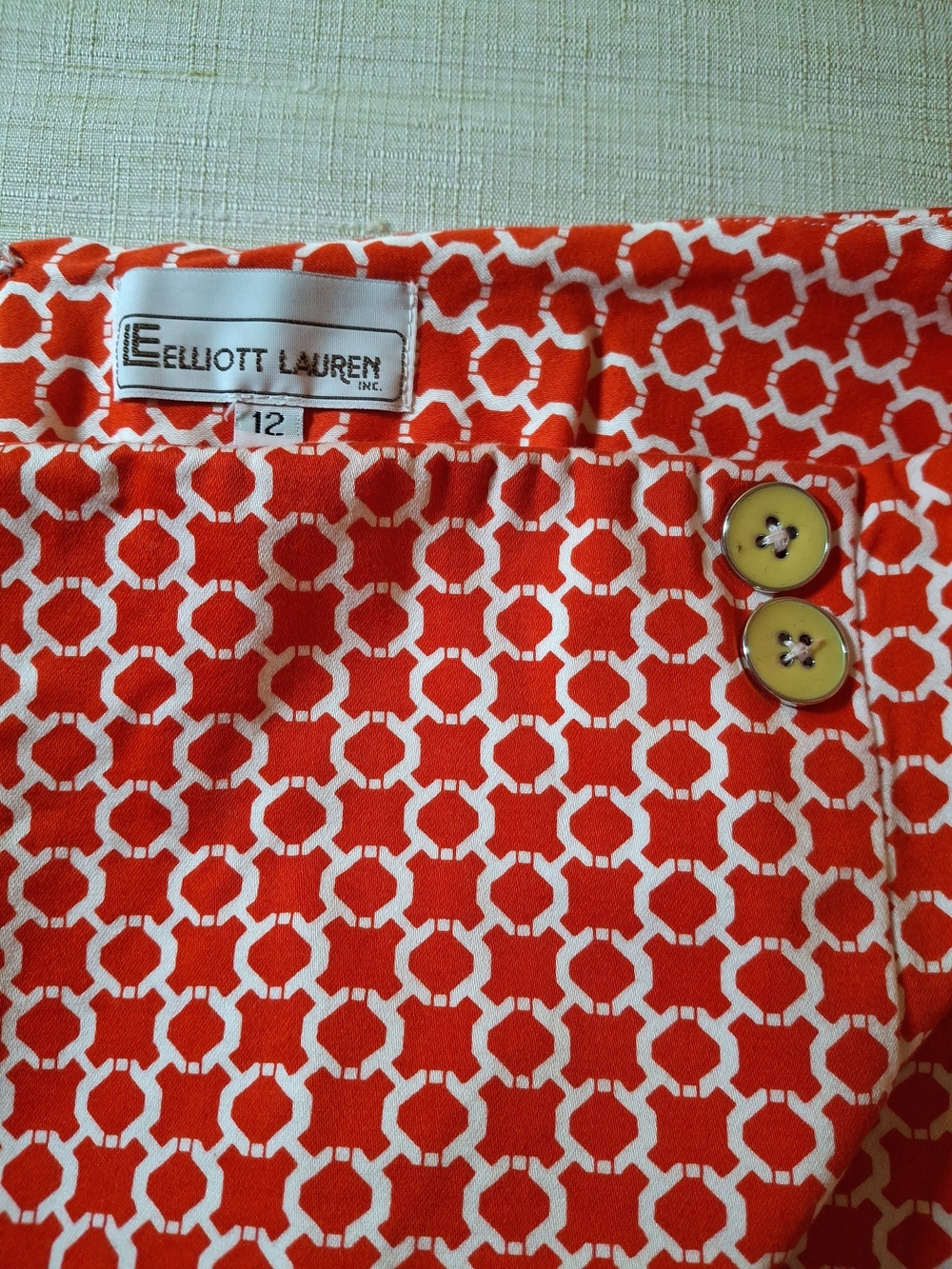 Elliott Lauren Orange Geometric Skirt